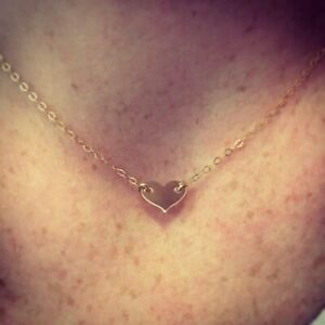 14K Gold-filled Or Sterling Silver Heart Necklace/Choker Small, Tiny, Petite.