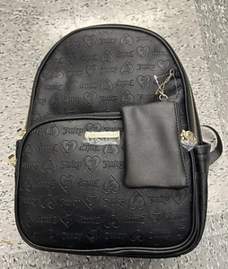 Mochila Juicy Couture para mujer negra con logotipo en relieve en relieve juego de palabras - Imagen 1 de 6