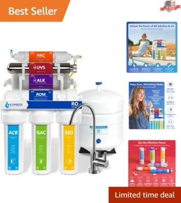 11-Stage UV Reverse Osmosis Water Filtration System with Alkaline Filter 100 GDP - Image 1 of 4