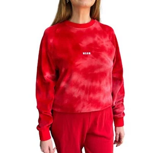 MSGM Milano Red Tie Dye Velour Pullover Sweater Size XS - Picture 1 of 10