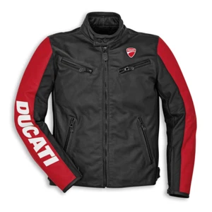 DUCATI Uomini Moto CE Protetto Pelle Sport Armatura Replica Motociclo Giacca - Imagen 1 de 3