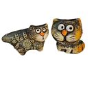 Clay Grog RETRO Katzenfiguren/Souvenir handgefertigt handbemalt. Ca. 3" hoch