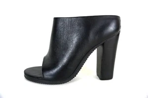 TIBI Black Leather Slip On Mules 7 Shoes Pumps Open Toe *1024 - Picture 1 of 11