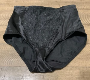 NWOT VTG Playtex 18 Hour Firm Control Satin & Lace Brief Girdle #2102 Black XL - Picture 1 of 7