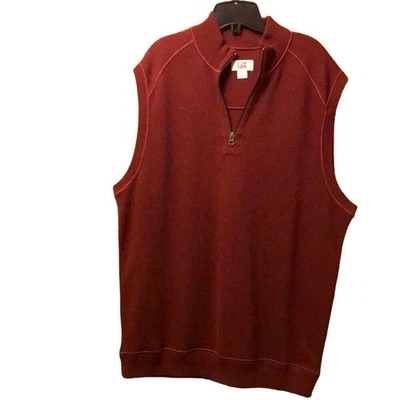 NWOT. Cutter & Buck Burgundy Cotton Sweater Vest. L - Image 1 of 4