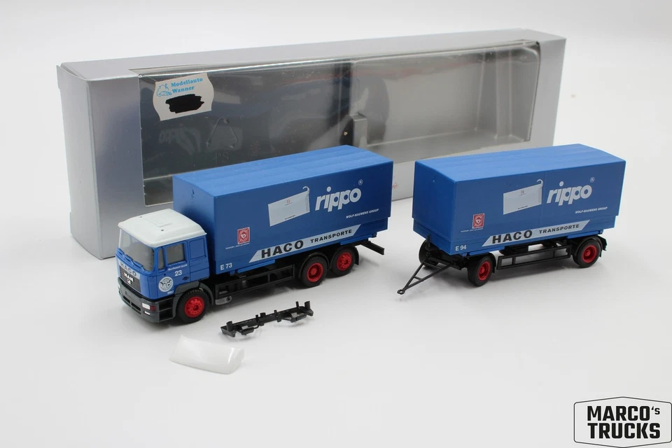 Camión con barra de tracción Herpa MAN F2000 WB “Haco Transporte rippo” 1:87/H23723 Foto 1 de 1