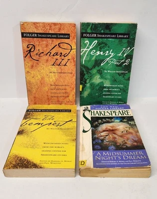 Lot of 4 Shakespeare Folger Library - The Tempest - Richard lll - Henry lV  Foto 1 de 4