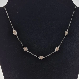 Frieda Rothman 18" Bahnhofskette silberfarben CZ Akzente Neu mit Etikett elegant zierlich - Bild 1 von 8