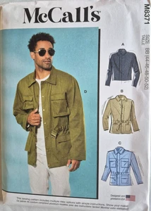 MCCALLS PATTERN 8371 MENS JACKETS SIZES 44 46 48 50 52 UNCUT FF - Picture 1 of 2