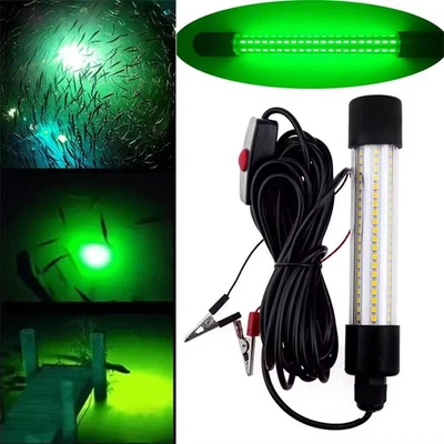 50000 Lúmenes 12V 126 LED Verde Luz de Pesca Subacuática Lámpara Atraer Peces 5m Foto 1 de 4