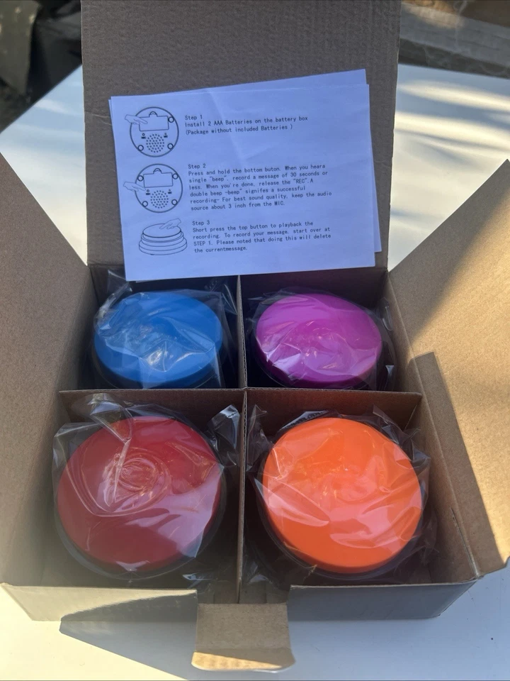 Juego de 4 botones parlantes para perros, botones grabables para entrenamiento de perros Foto 1 de 3