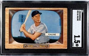 Al Kaline 1955 Bowman Baseball Card #23- SGC Graded 1.5 Fair (Detroit Tigers) - Picture 1 of 2