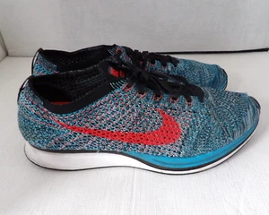 Authentische Nike Flyknit Racer blau, rot, schwarz Herren Laufschuhe Größe 11 M - Bild 1 von 12