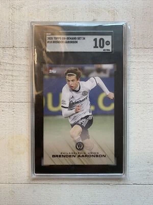 2020 Topps MLS Playoff Brenden Aaronson rookie SGC Gem Mint 10 Pop 2! - Image 1 of 2