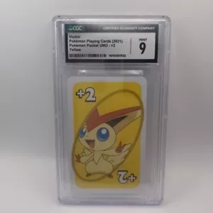 Victini YELLOW Draw Two Pokemon Mattel Japanese UNO Card CGC Mint 9 - Picture 1 of 9