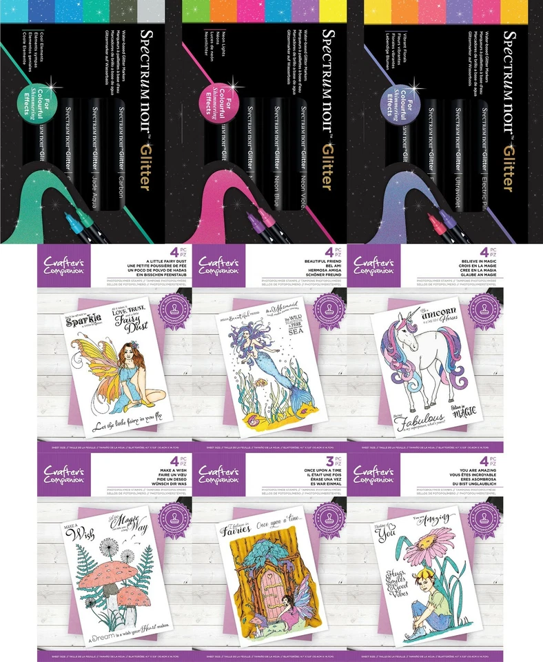 Spectrum Noir - NEW Sparkle Pens & Stamps - Choice by Crafter's Companion - Image 1 of 1