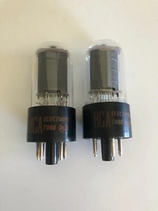 Pair of RCA 6V6GTA Vacuum Power Tube Vintage 1964 for Fender Guitar Amplifier - Picture 1 of 6