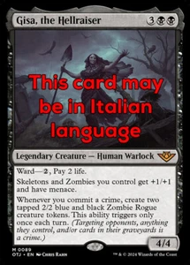 MTG GISA, THE HELLRAISER EXC - GISA, CHE SCATENA L'INFERNO 89 - OTJ - MAGIC - Imagen 1 de 1