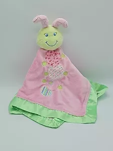 Mary Meyer Baby Lovey Security Blanket Pink Green Caterpillar 16" X 16" - Picture 1 of 10