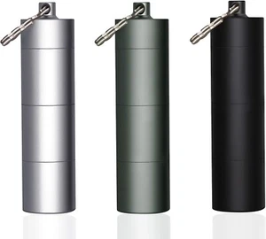 3 Paquetes Llavero Portátil Porta Pastillas Estuche, EFFIET 3 Compartimentos Bolsillo Metal - Imagen 1 de 7