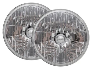 PAR DE FAROS HALÓGENOS DE CRISTAL LAND ROVER DEFENDER/SERIE Y RR CLASSIC 7" LHD - Imagen 1 de 7