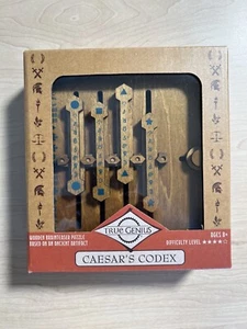 True Genius Caesar's Codex Wooden Brainteaser Box Ages 8+ | New in Box - Picture 1 of 4