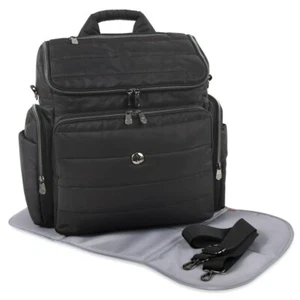 Fisher-Price Madison Backpack Diaper Bag Black Crossbody Straps Changing Pad NWT - Picture 1 of 10