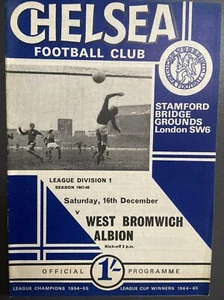 Chelsea v WBA West Brom(Division 1 67/8) 16/12/67 TC - Picture 1 of 3