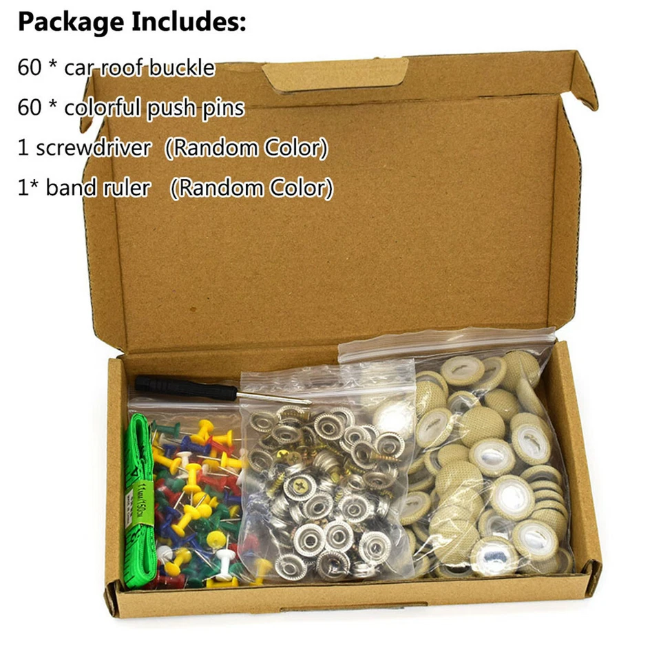 Kit de 60 piezas de revestimiento de techo caído para reparación de reparación de reparación fija pasadores de hebilla remache a presión Foto 1 de 4