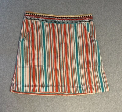 Falda ANTHROPOLOGIE Sophy Talla 12 Bolsillos Frontales a Rayas Colorida Foto 1 de 4