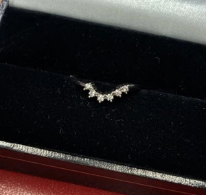 14k Weißgold Diamant Pave Hochzeit Wache Jacke Braut geschwungen Bandring 4 3/4 - Bild 1 von 13