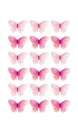 TOPPERS COMESTIBLES PARA CUPCAKES 36 MARIPOSAS DULCE PREMIUM OBLEA TARJETA PASTEL PRECORTADO Foto 1 de 3