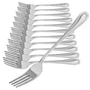 12x Kuchengabel aus rostfreiem Edelstahl 430 - stilvolles Tafelbesteck - 15cm - Bild 1 von 7