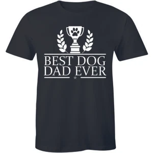 Best Dog Dad Ever - Funny Father's Day Puppy Shirt Men's T-shirt Gift Tee - Picture 1 of 4