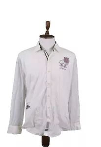 La Marina Guards Polo Club White Long Sleeve Mens Button Down Shirt Size Medium - Picture 1 of 7