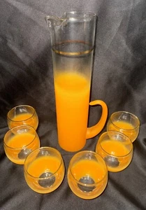 Vintage Blendo Krug 6 Rolly Poly Brille orange Sherbet exquisiter Zustand 1950er - Bild 1 von 16