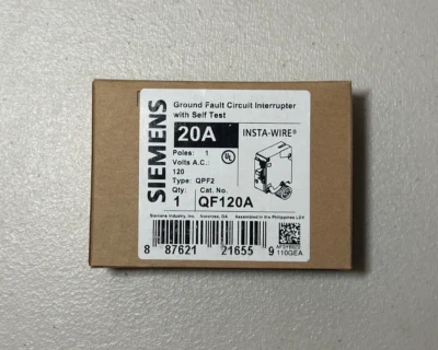 Siemens QF120A GFCI  Ground Fault  20 Amp 120 Volt Circuit Breaker - Image 1 of 4