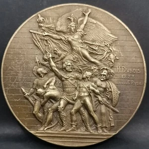 MEDAILLE BRONZE 68mm 130g OFFERT PAR LE MULHAUSER TAGBLATT / H. DUBOIS 1888 - Picture 1 of 4