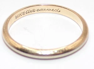 ART CARVED Signed 14K Gold Wedding BAND RING 2.1 Grams Sz 6.5 - Picture 1 of 5