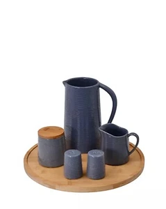 Temp-tations Woodland Centertaining Lazy Susan Set Slate Blue - Picture 1 of 1