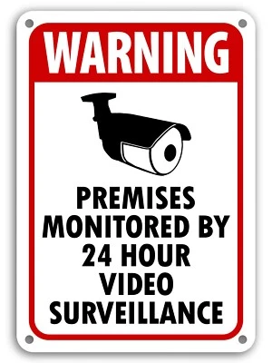 Warning Video Surveillance Sign Video Monitor Sign under 24 hour cctv BURGLAR