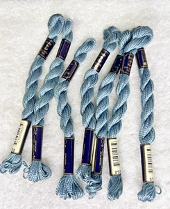 7 MINT Anchor Perle Pearl Cotton #850 Blue Embroidery Floss Vintage Skein - Picture 1 of 3