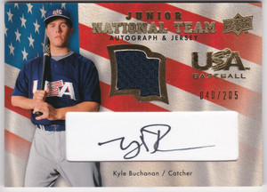 2008 Upper Deck USA Junior National Team Jerseys Autographs  Kyle Buchanan /205