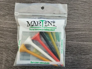MARTINI Golf Tees 1 pack of 5 assorted color 3 1/4" Longer Drives NIB - Picture 1 of 2