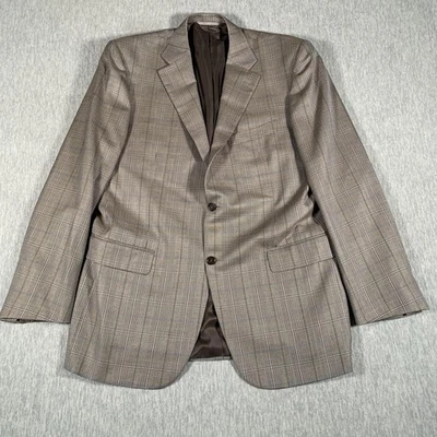 Blazer Canali Para Hombres 56L Marrón Glen Cuadros Seda Lana Abrigo Deportivo Hecho en Italia Foto 1 de 4