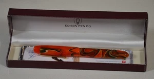 Edison Collier Persimmon Swirl Steel Fine Point Fountain Pen NIB - Picture 1 of 10