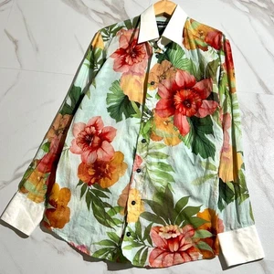 Dolce＆Gabbana Long Sleeve Shirt Floral Print Size 38 Multicolor From Japan - Picture 1 of 24