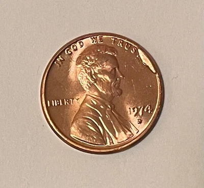 1974-D Lincoln cent - obverse cud die break - mint error coin CU-1C-1974D-08 - Image 1 of 2