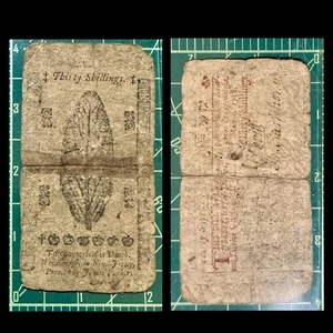 1758 Thirty Shillings New Jersey NJ Colonial Currency Bank Note Bill 30s - Picture 1 of 7