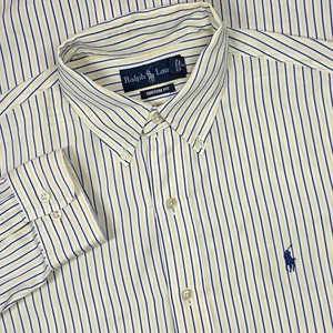 Camisa Polo Ralph Lauren Calce Personalizado a Rayas Abotonada Para Hombre Manga Larga 15 1/2 M - Imagen 1 de 14